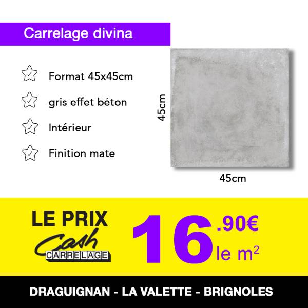 Carrelage 45x45cm gris premier choix